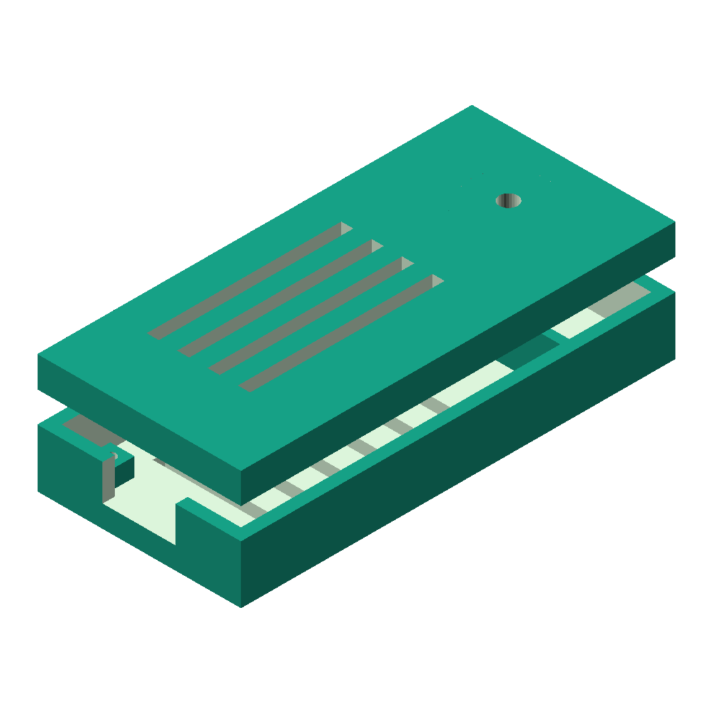 Параметрический корпус для ESP32 с отсеком для пьезо-буззера