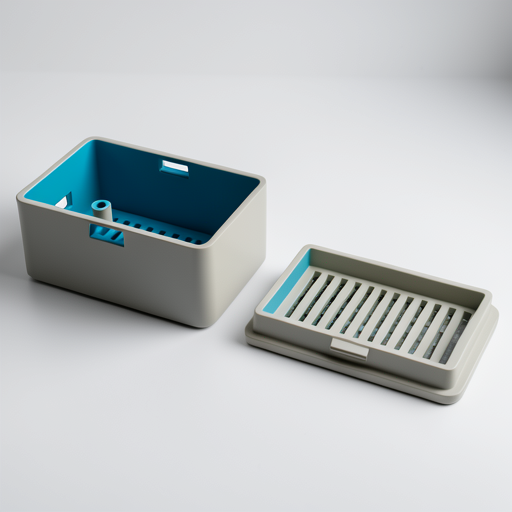 3D модель параметрического корпуса с защёлкивающейся крышкой