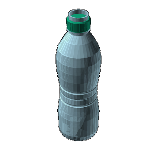 3D-модель эргономичной ПЭТ-бутылки 0.5л с крышкой